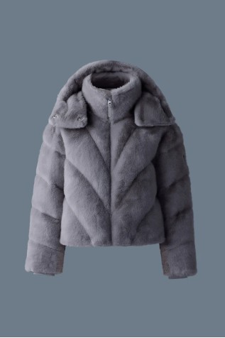 ANIK Brushed faux-fur down jacket
