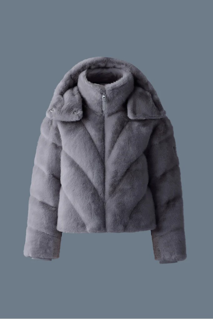 ANIK Brushed faux-fur down jacket