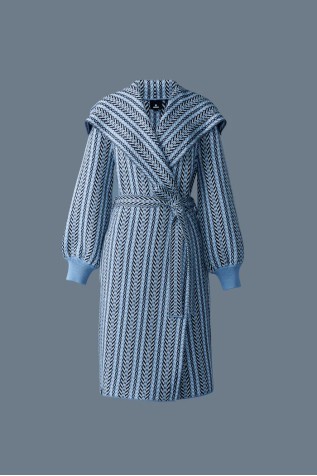 EFFIE-CK Long Jacquard chain-knit cardigan