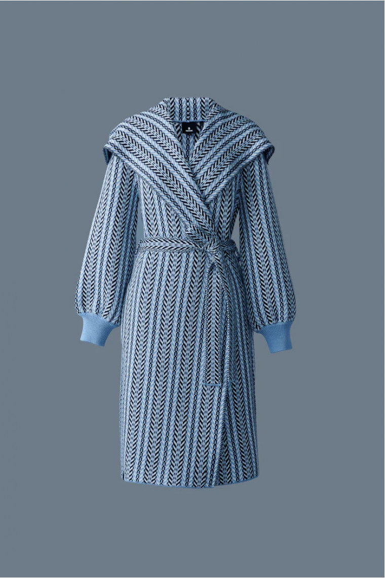 EFFIE-CK Long Jacquard chain-knit cardigan