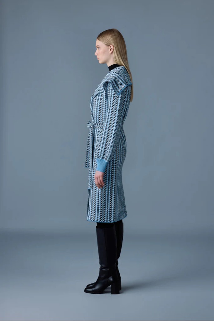 EFFIE-CK Long Jacquard chain-knit cardigan