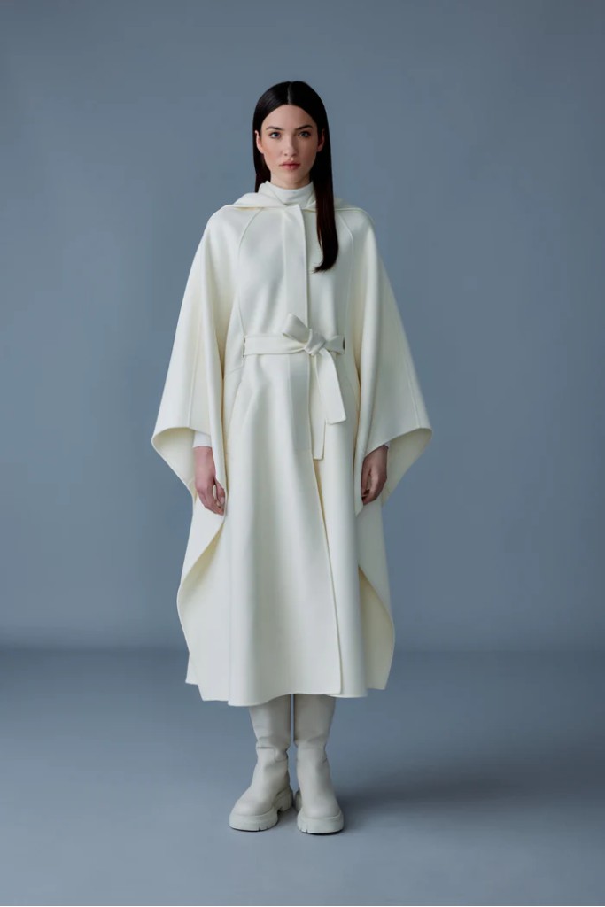 KIRSTYN Double-face wool cape coat